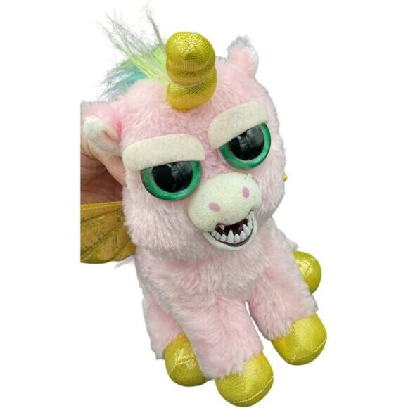 Feisty Pets Pink Gold Unicorn Plush With Wings - Picture 5 of 5